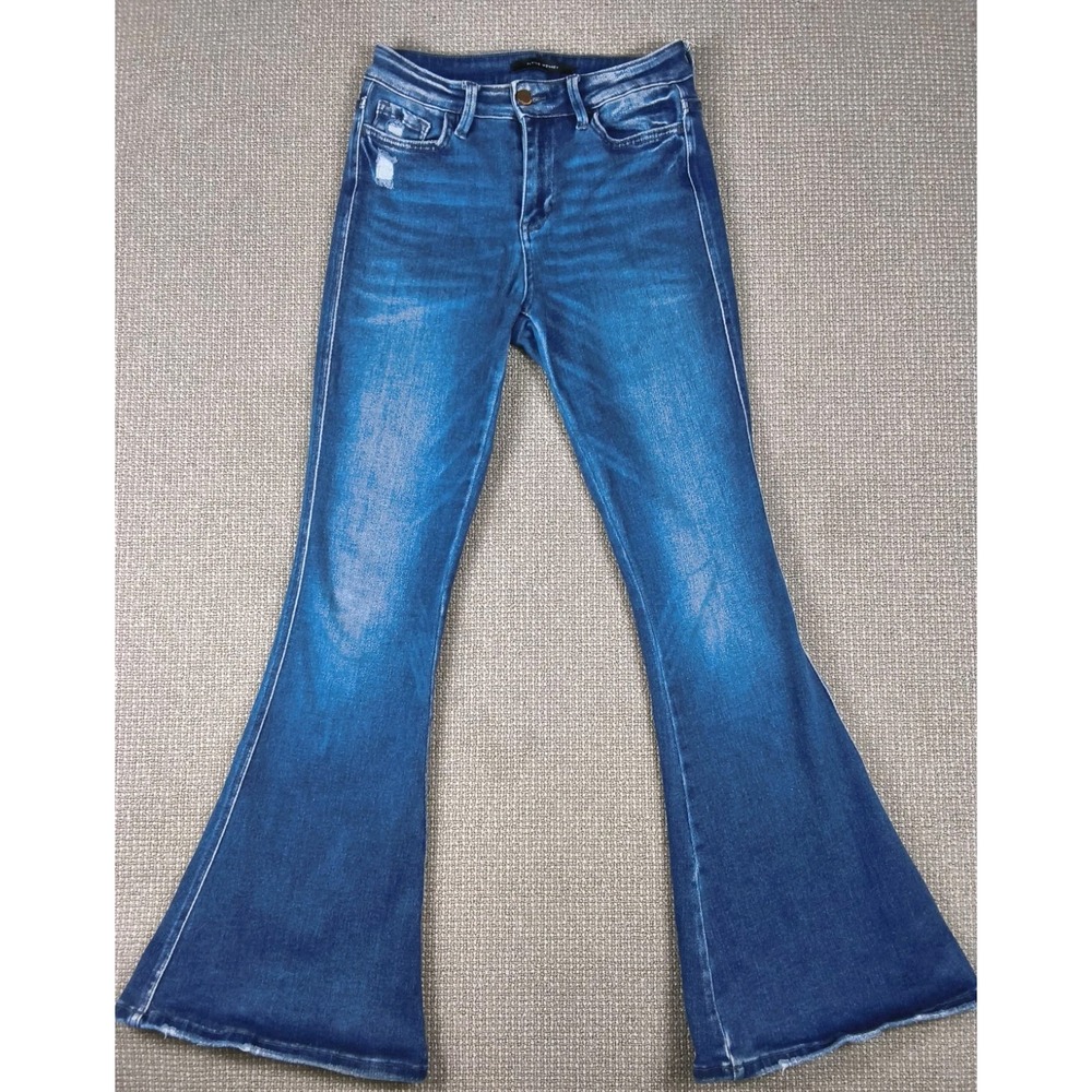 Flying Monkey High Rise Super Flare Jeans Women's Size 26 Medium Wash Stretch